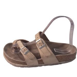 Birkenstock Womens 36 Strappy Mayari Toe Loop Sandals Cream Color US 5-5.5